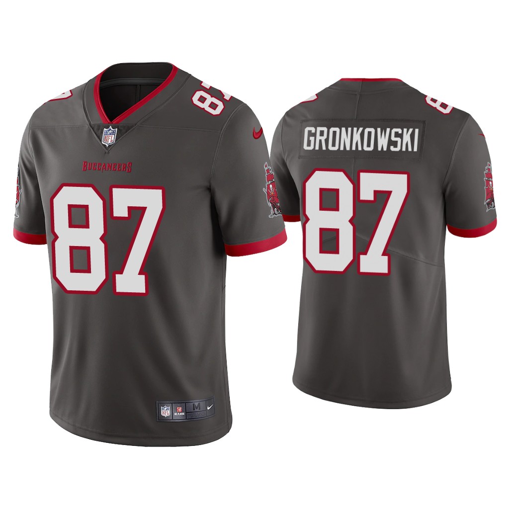 Men Tampa Bay Buccaneers #87 Rob Gronkowski Vapor Limited Gray NFL Jerseys->nfl hats->Sports Caps